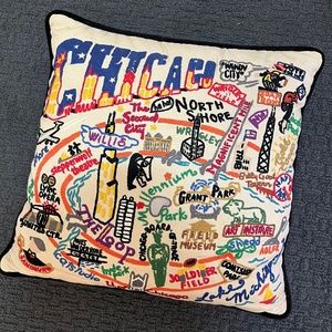 NWT Catstudio Hand Embroidered Chicago Pillow